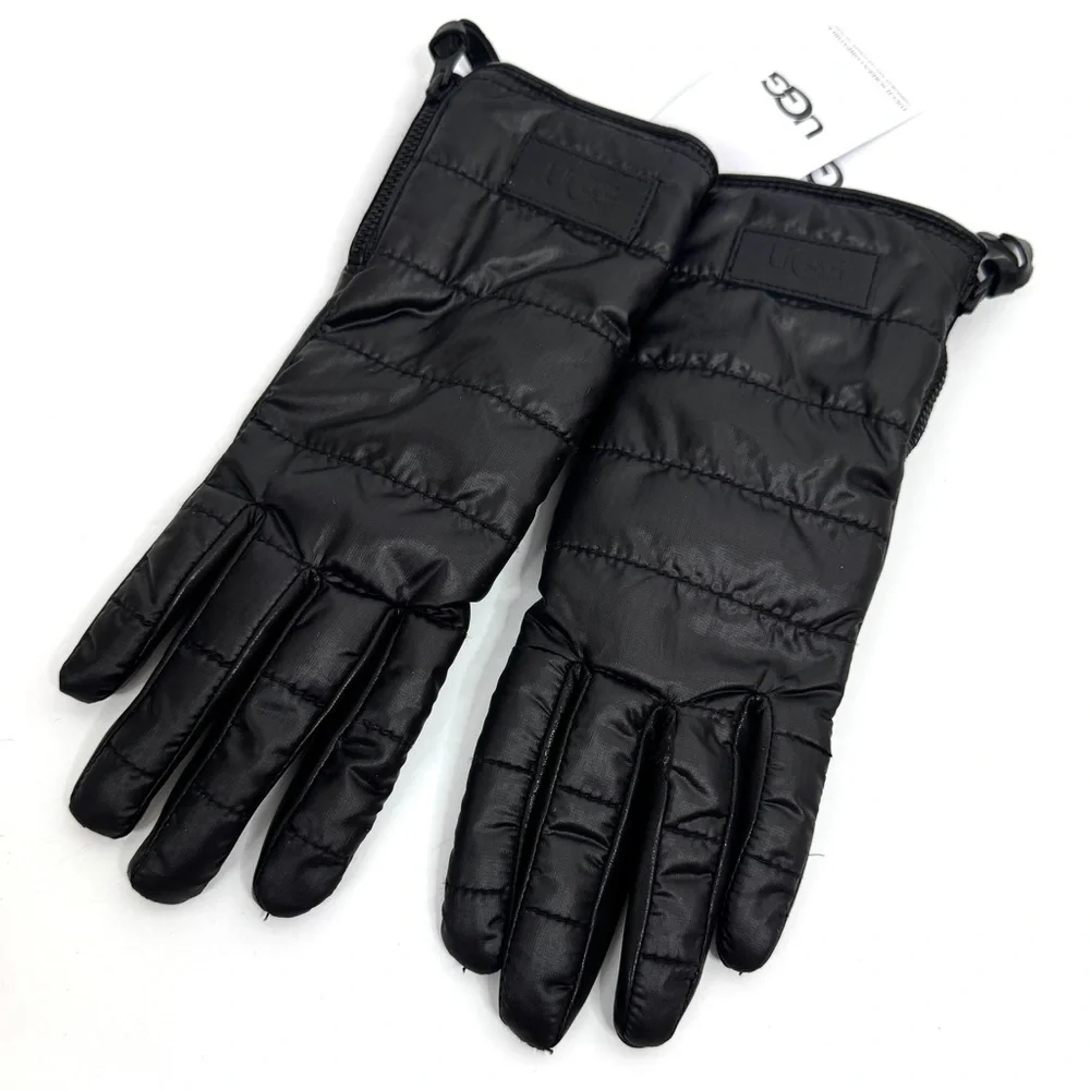 UGG Sherpa Fabric Glove With Zipper Black Size S/M New With Flaw